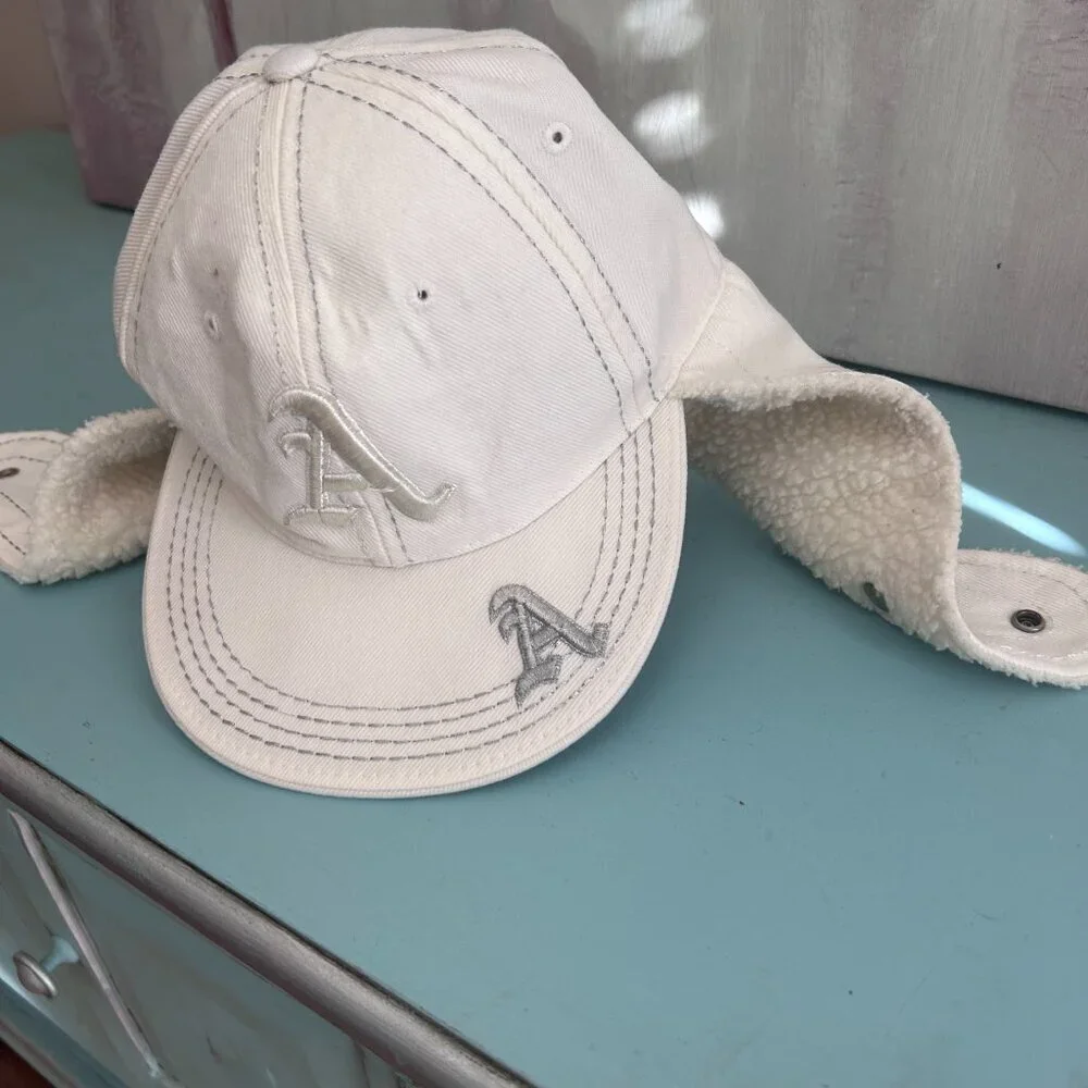 Pit Bull Atlanta Script A Fleece Lined Trapper Hat Baseball Cap Ear Flaps